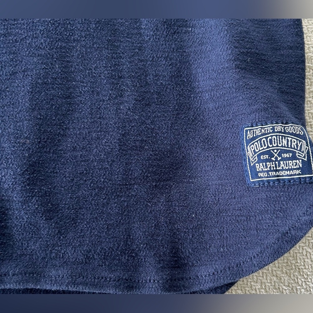 Polo Ralph Lauren Long Sleeve Shirt Men's XXL Navy Work Shirt Dyed Dual Pocket - Picture 4 of 8
